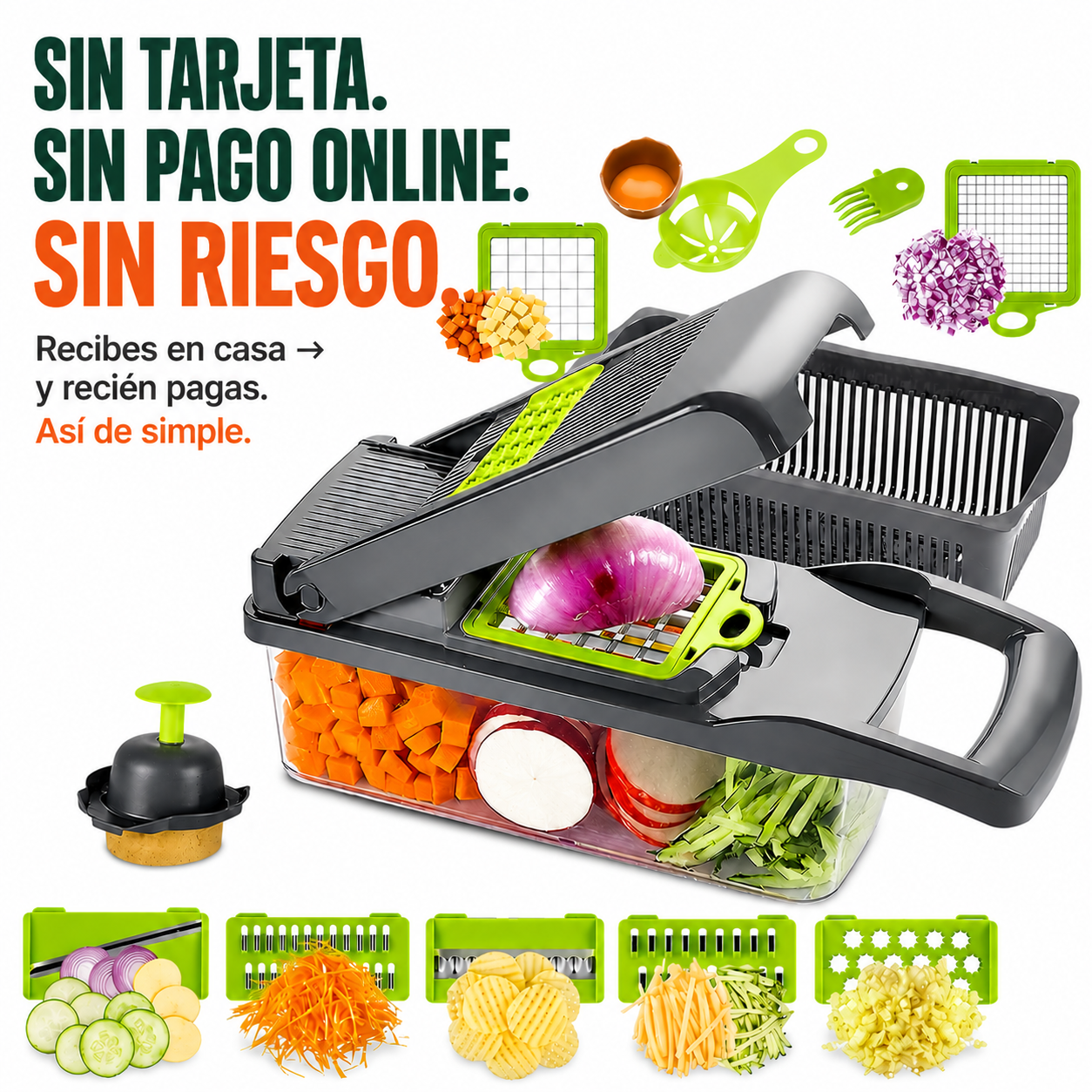 Picadora Multifuncional De Alimentos 16 en 1, Ahorra Tiempo en Cocinar