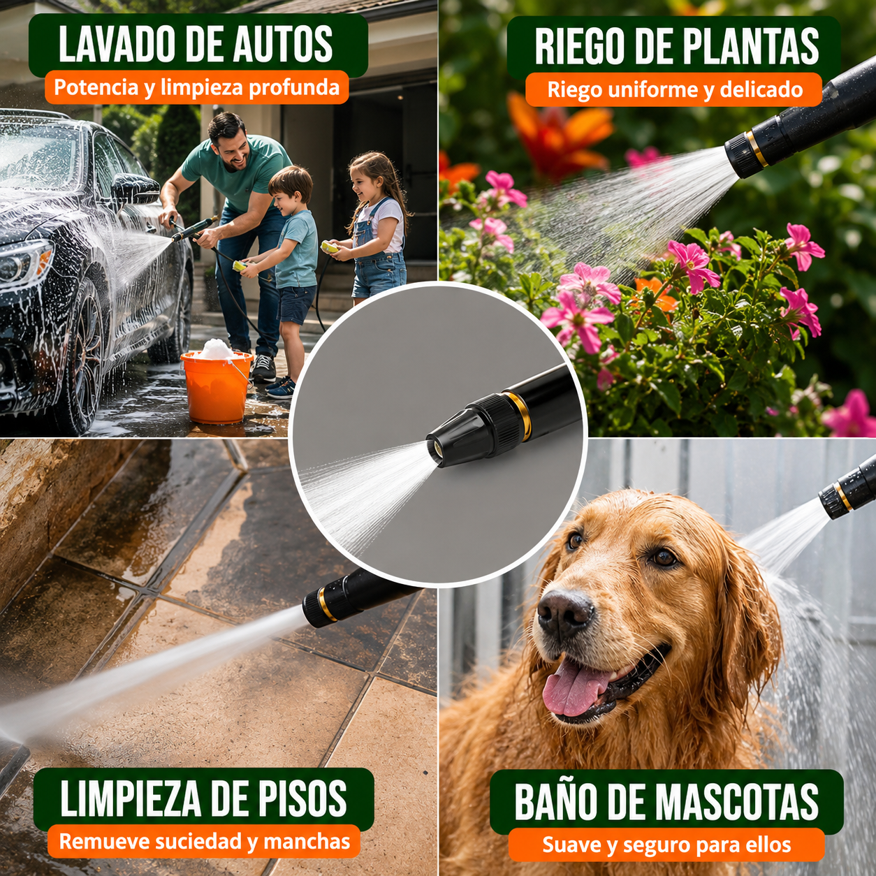 AquaForce™ Pistola de Agua a Presión Multifuncional 3 en 1